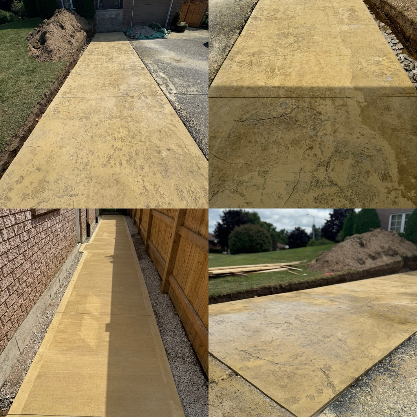 Sunset Buff walkways, one stamped one broom, two looks, same quality.